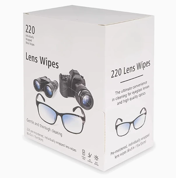 Camera lens, laptop screen, mobile phone, glasses, mirror wipes, cleaning wipes 220 pieces