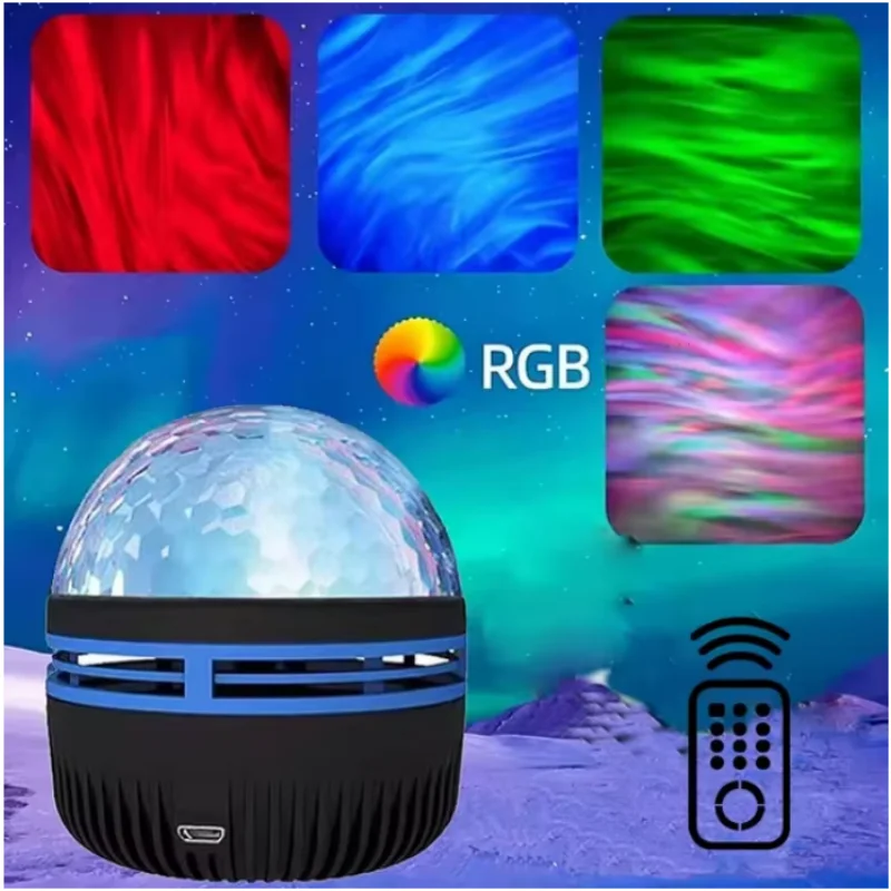 1pc Starry Projector Light With 7 Color Patterns & Remote Control, Polar Projector Night Light For Bedroom Atmosphere