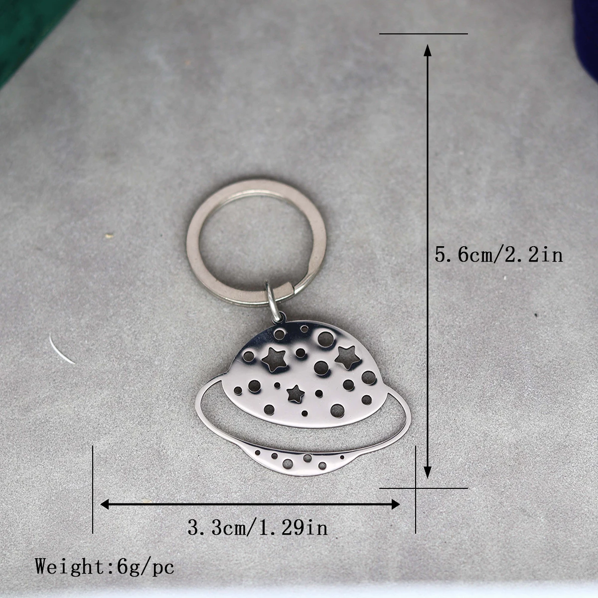 Cartoon Planet Charms Keychain for Kids Gifts Stainless Steel Pendant Hollow Star Accessories Keyring for Women Bag Car Decor