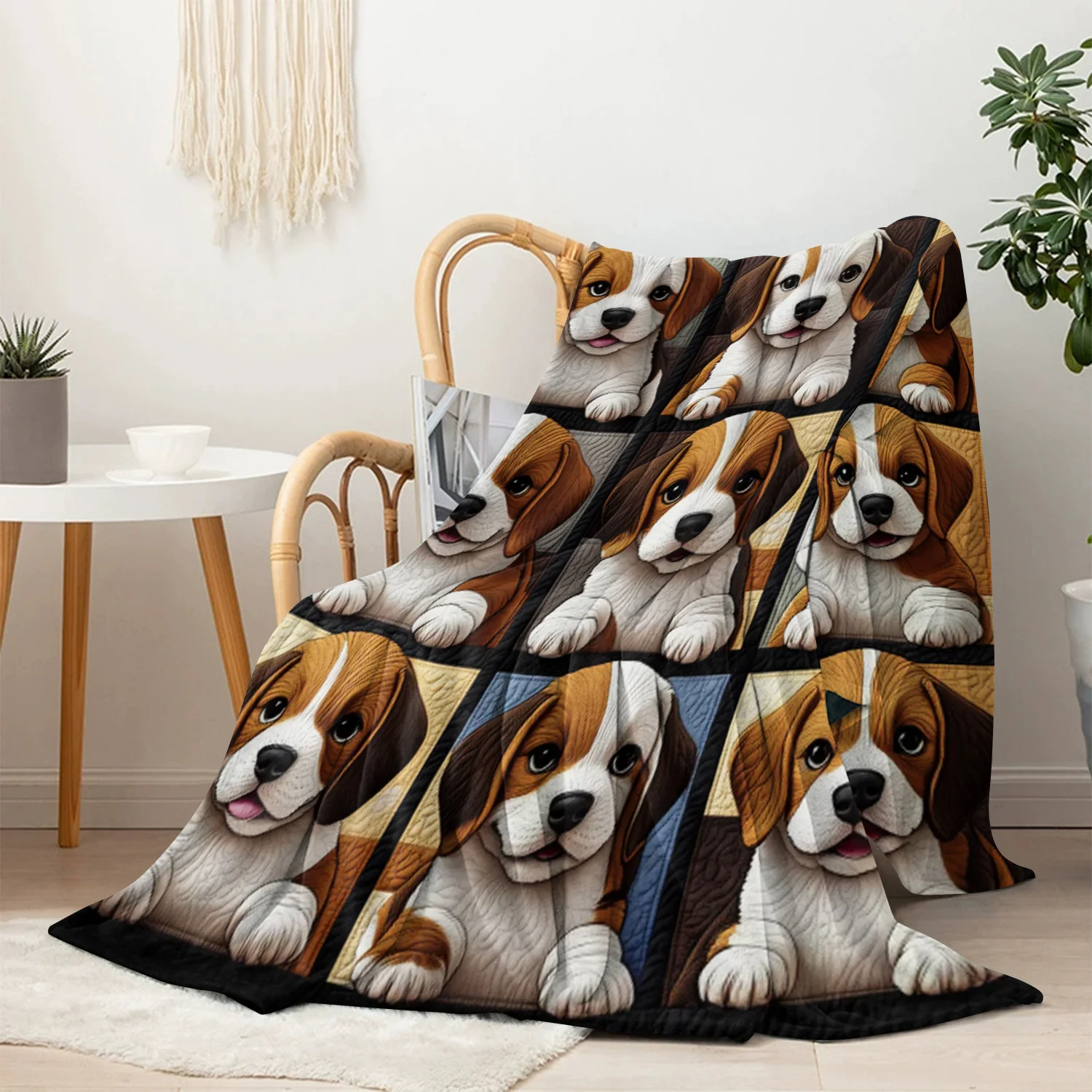Cute Dog Face Puppy Throw Blanket for Dog Lovers Sofa Lap Cozy Plush Home Decor Pet Gift Keepsake Accessory