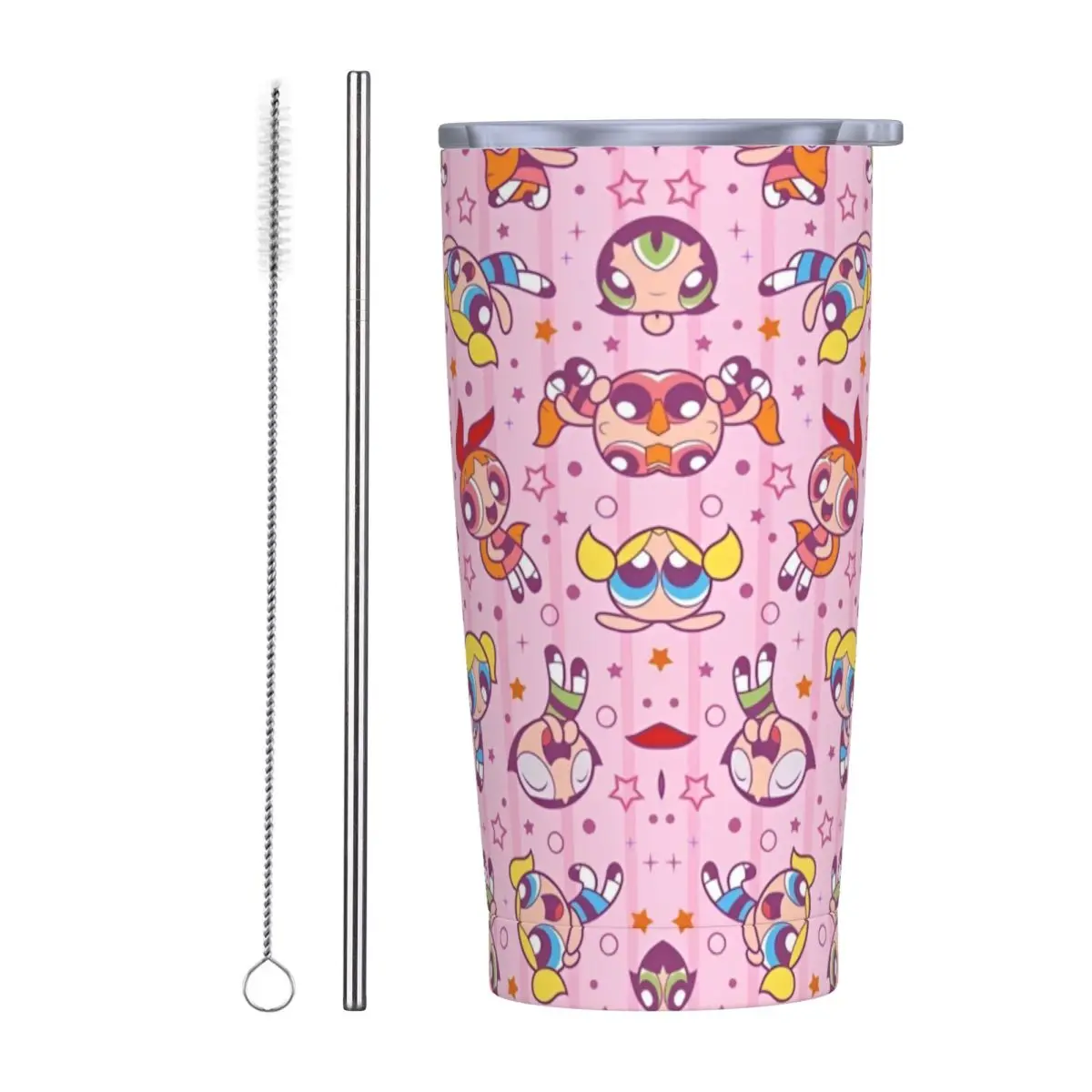 Stainless Steel Tumbler The P-Powerpuffs Girls Coffee Mug Heat Preservation Hot Drinks Car Mugs Beach Graphic Water Bottle