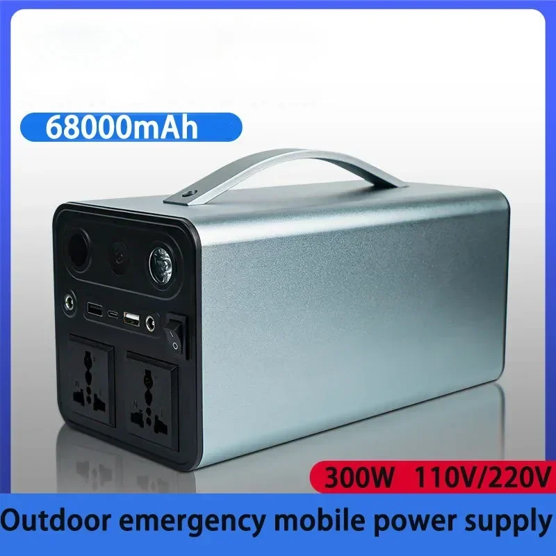 Solar Generator Power Supply Station 300W 68000mAh Portable Auxiliary Battery Power Bank Inverter USB C PD for Outdoor Camping