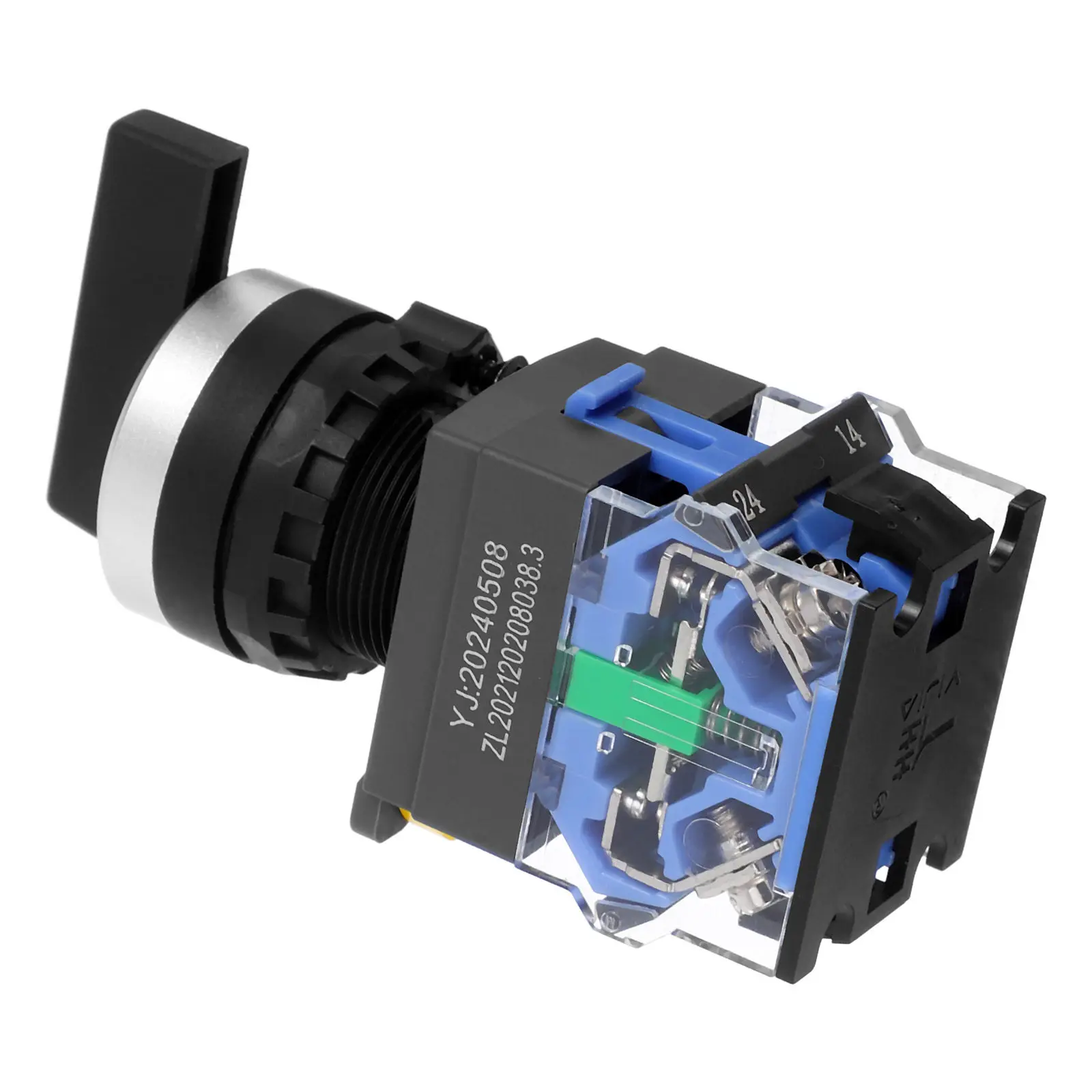 Rotary 3-Position Selector Switch Knob Maintained Latching Electrical Equipment Panel Mount Changeover Switch 0- Stable view 3