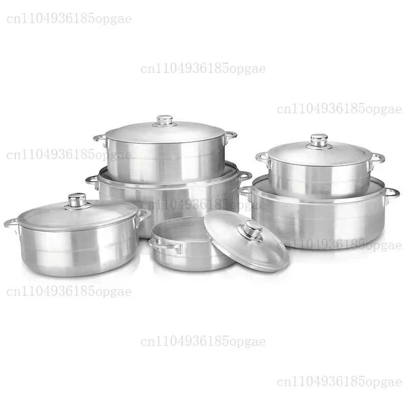 12Pcs Aluminum Casserole Cookware Set Household Restaurant Cooking Pot Set Multi-purpose Kitchen Casserole Pots