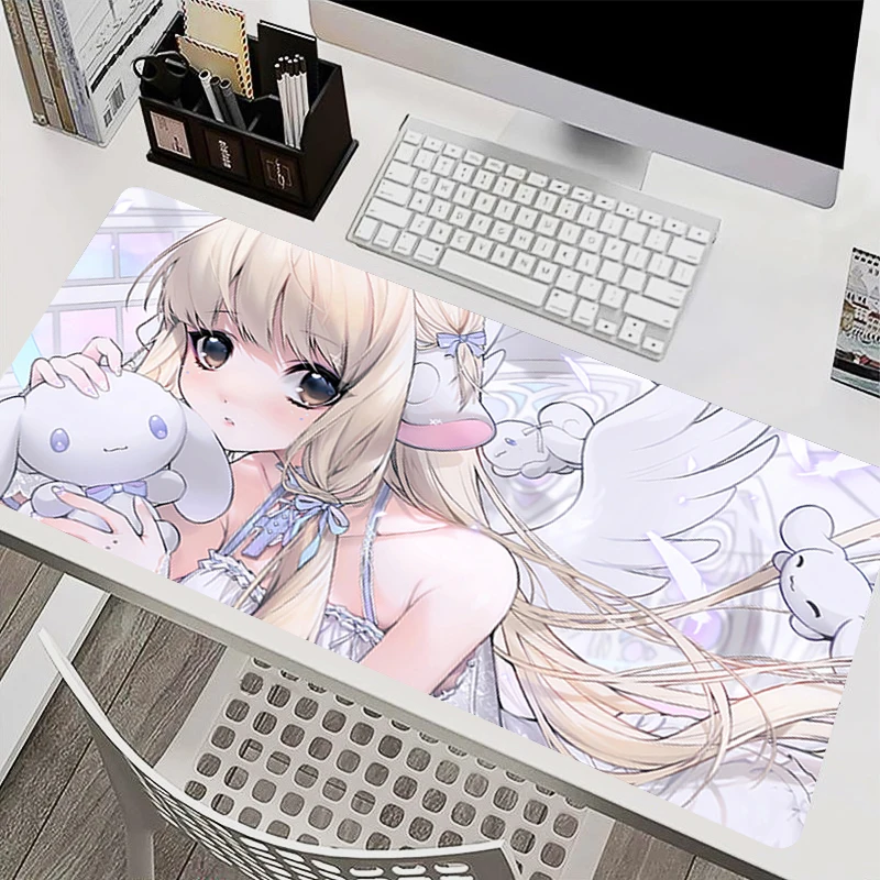 Anime Extended Mouse Pad Non-Slip Gaming Accessories C-chobits Chii Computer Desk Mat Rubber Gamer Keyboard Pad kawaii Mousepad