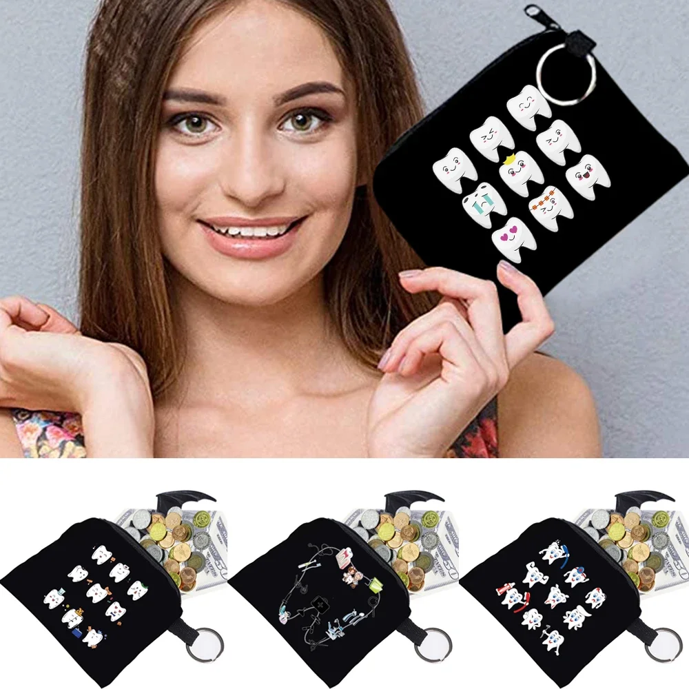 

Coin purse Key Earphone organizers Credit Card Holder Case teeth Pattern series 2024 Change Bag Pouch for Girls Money