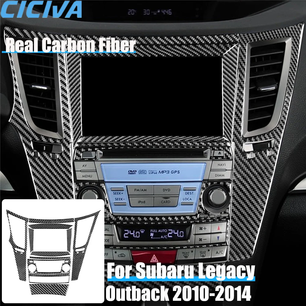 

Real Carbon Fiber Car Accessories Center Console Trim Set Cover Soft Sticker For Subaru Legacy/Outback 2010 2011 2012 2013 2014