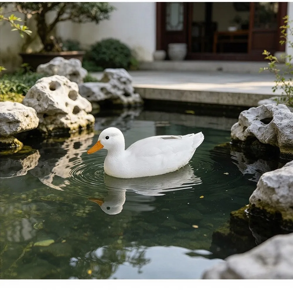 Outdoor Water Lamp Solar Floating Duck For Night Time Lighting Plastic Construction Solar Powered Efficiency For Garden Ponds