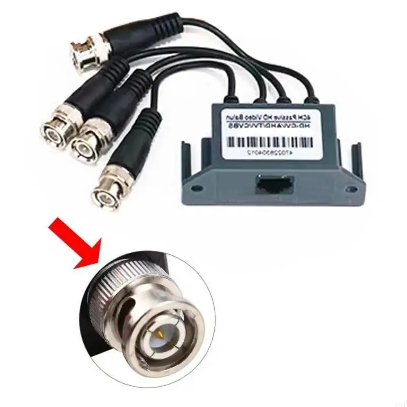 C90F Reliable 4Channel BNC ke Twisted Pair Converters Twisted Transmitter Untuk Sistem Pengamatan Bisnis 720p/960p/1080p