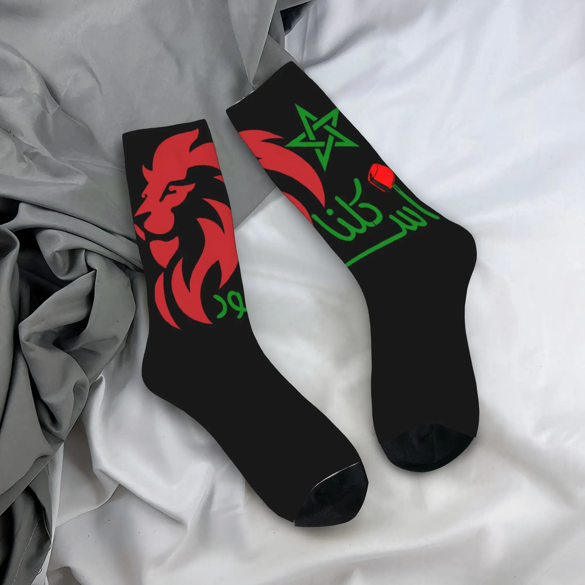 

Marokko Morocco Flag Stockings Funny Socks Adults Men Medium Soft Socks Winter Cycling Pattern Anti Skid Socks Gift Idea