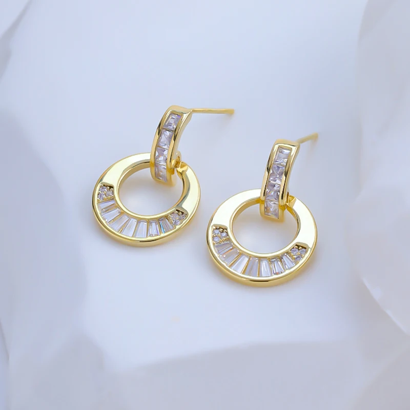 Sparkling Sterling Silver fashion Stud Earring 925 Silver Bow Drop Hoop Earrings for Women Small Simple Jewelry