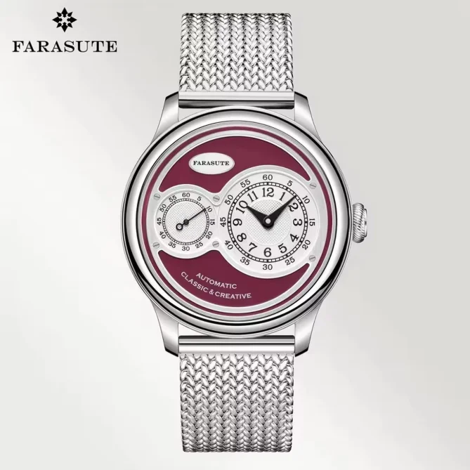 

FARASUTE Men Automatic Watch 40mm Mechanical Wristwatch Sapphire Mirror Enamel Dial Small Big Dial reloj hombre