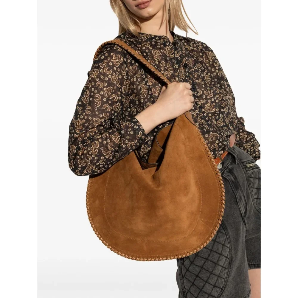 New Season Slouch-body Leather Bag Faux Suede Luxury Designer Handbag High Quality 2024 Hit Trend Woven Wide Strap Shoulder Bags