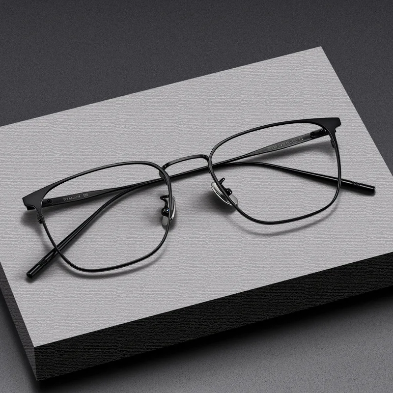

Оправа для очков из чистого титана для мужчин и женщин, ретро квадратные рецептурные оправы для очков, винтажные оптические мужские очки для близорукости 2024