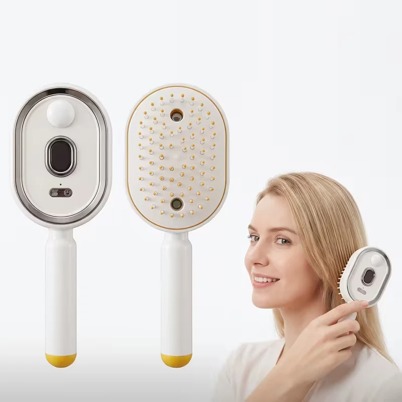 Electric Airbag Massage Comb with Essential Oil Mist Hair Care & Detangling – Self-Cleaning, Anti-Static, and Tangle-Free