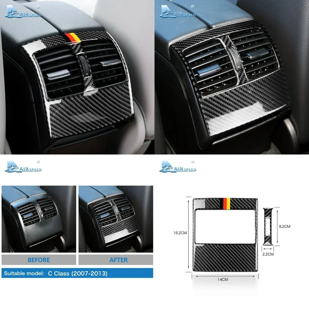 

Soft Carbon Fiber Interior Trim for Mercedes C Class W204 2007 2012 2013 Car Rear Air Vent Sticker Decorative Auto Accessories