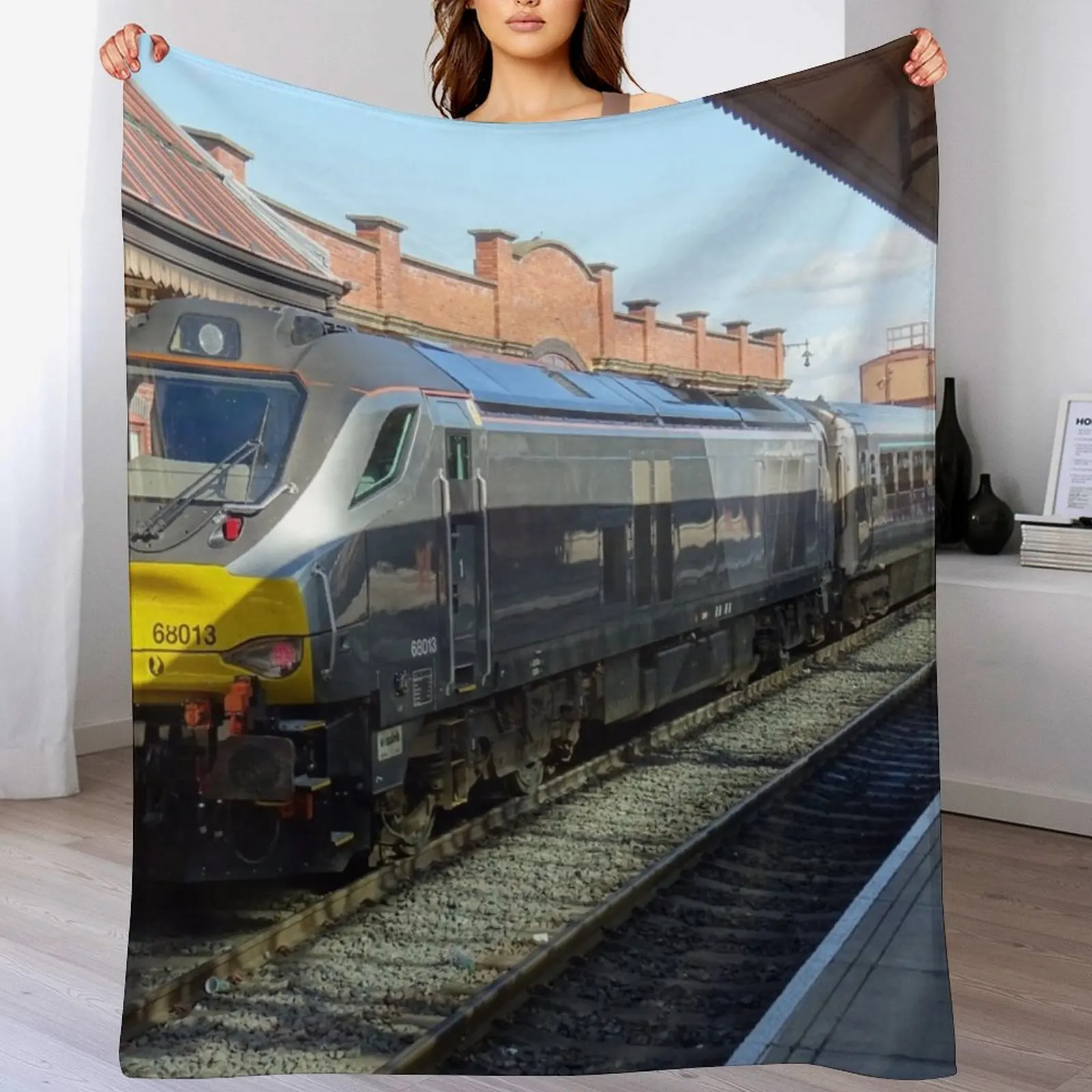

Chiltern Railway 68013 at Birmingham Moor Street Throw Blanket Shaggy Personalized Gift Sofa Blankets