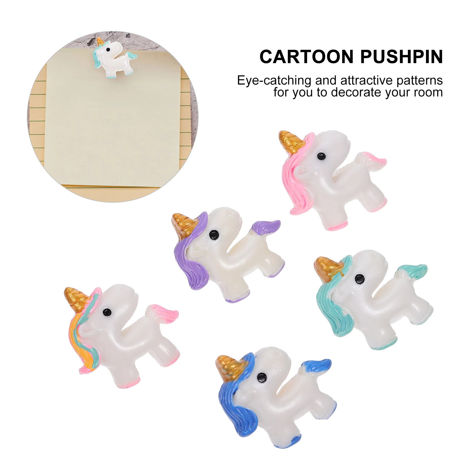 

10pcs Cartoon Resin Thumbtacks Push Pins for Board Decor Student Various Colors Sturdy Longlasting