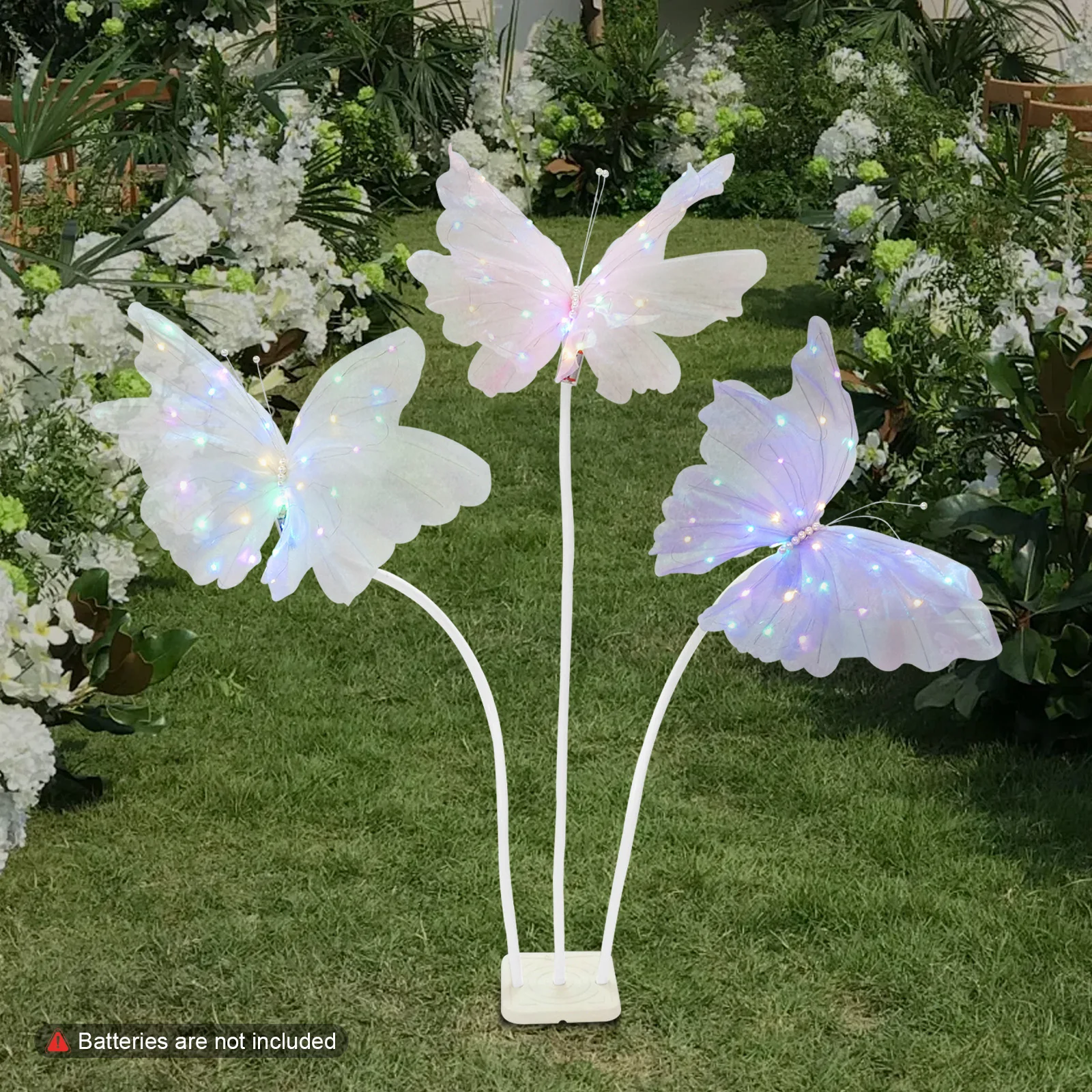 

Light Pink Plastic 33*33*16cm LED Butterfly Road Lamp with Base Wedding Party Scene Layout Column