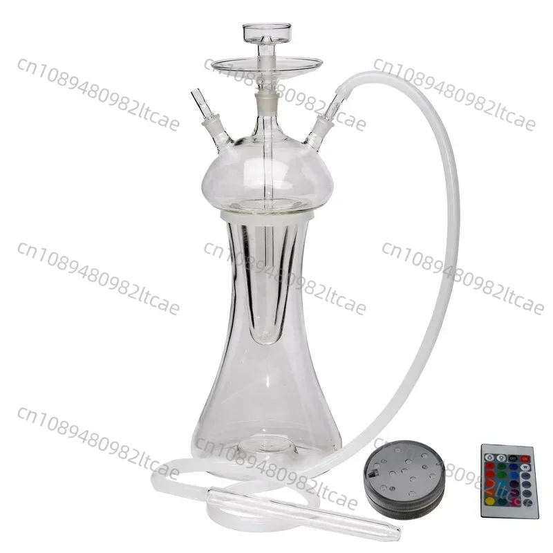 Wholesale High Quality Mushroom Shape Glass Hookah Shisha Glass Chicha Narguile with LED Lights