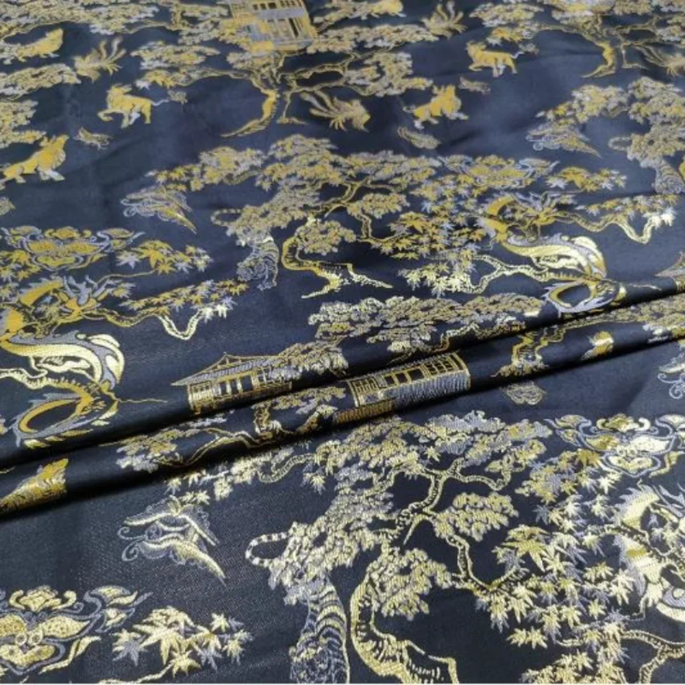 Cheongsam Woven Brocade Jacquard Fabric for Dress Clothing Stiff Apparel DIY Sewing Fabrics Wholesale Cloth Per Meter Material