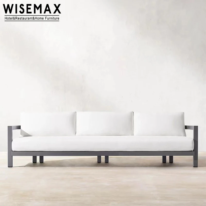 WISEMAX FURNITURE Comfy sofa chair garden furniture patio aluminum curved backrest outdoor  chair with coffee table set