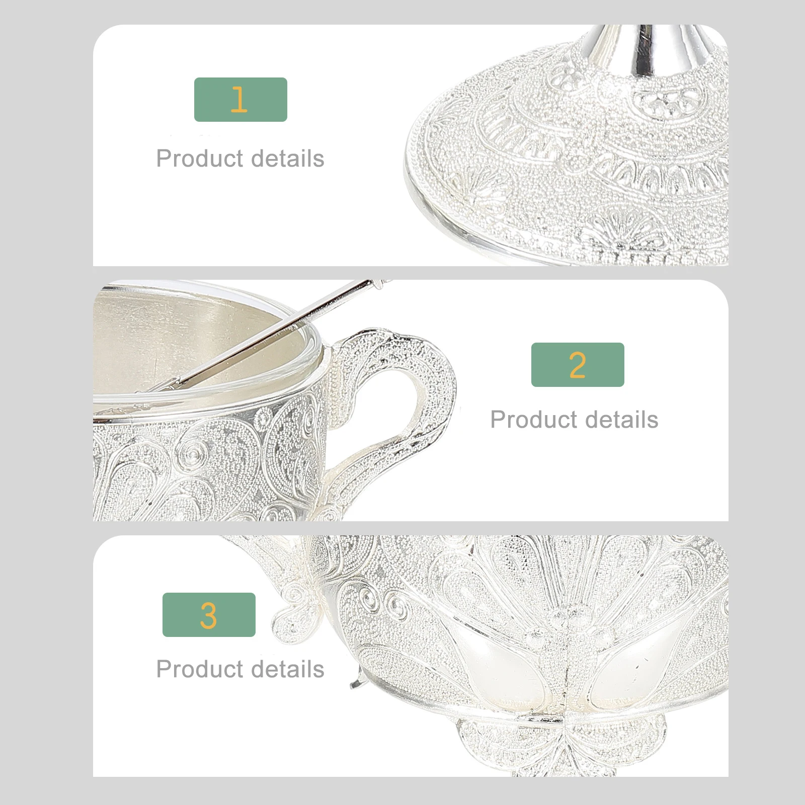 

Zinc Alloy Carved Spice Jar Salt Pepper Sugar Storage Kitchen Seasoning Container Practical Household Condiment Holder Kitchen