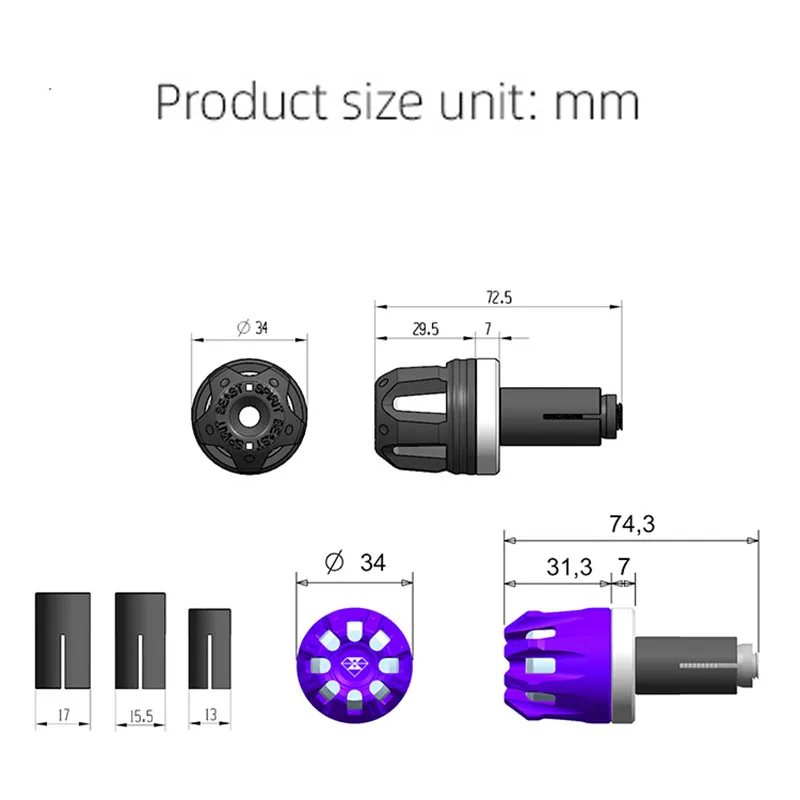 Motorcycle Handlebar Balance Head Universal Inner Diameter 1.3-2CM Grips Protection Led Signal Lights Modified Handlebar