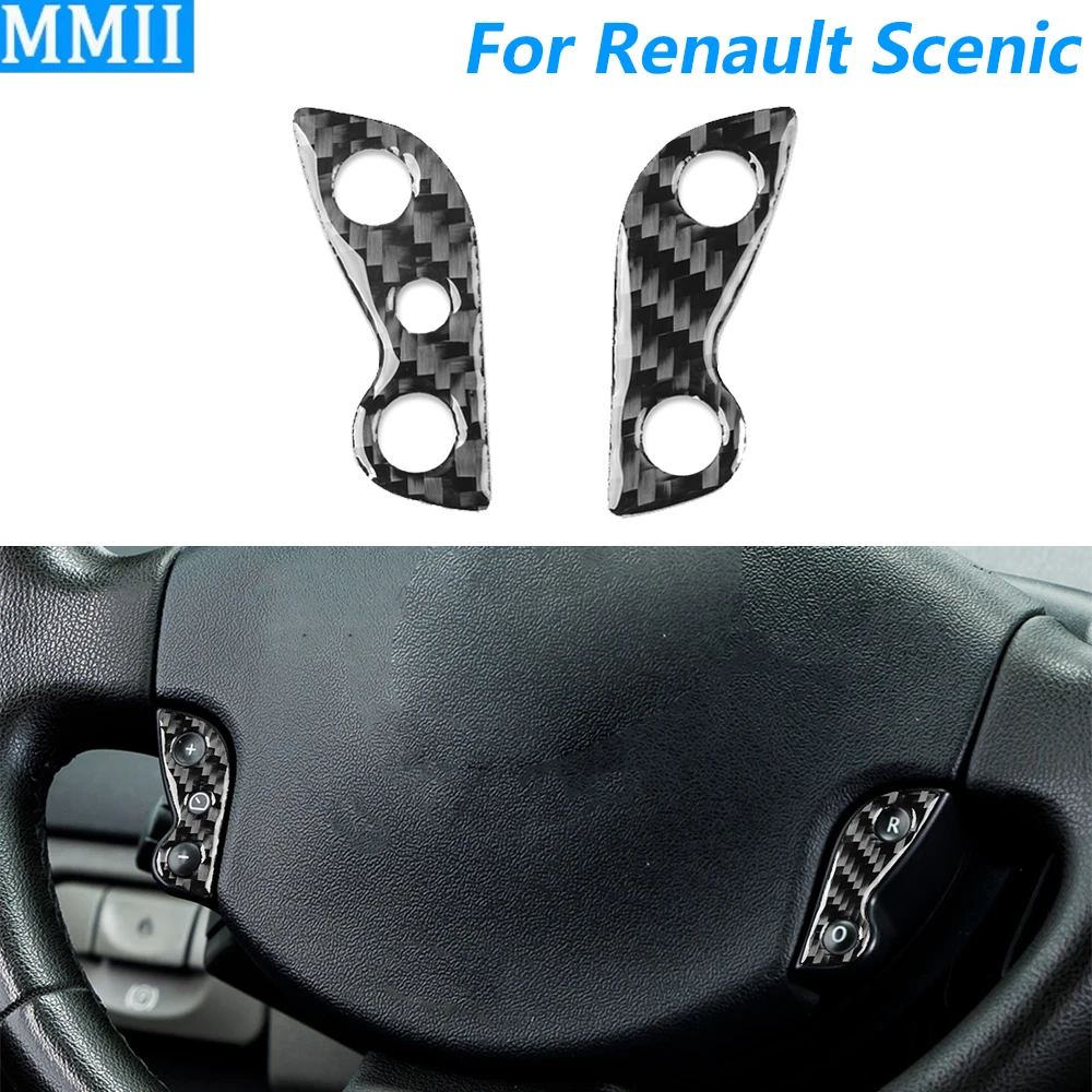 

Для Renault Scenic 2003-2009 углеродное волокно кнопка панели управления крышка украшения автомобильные аксессуары внутренняя наклейка