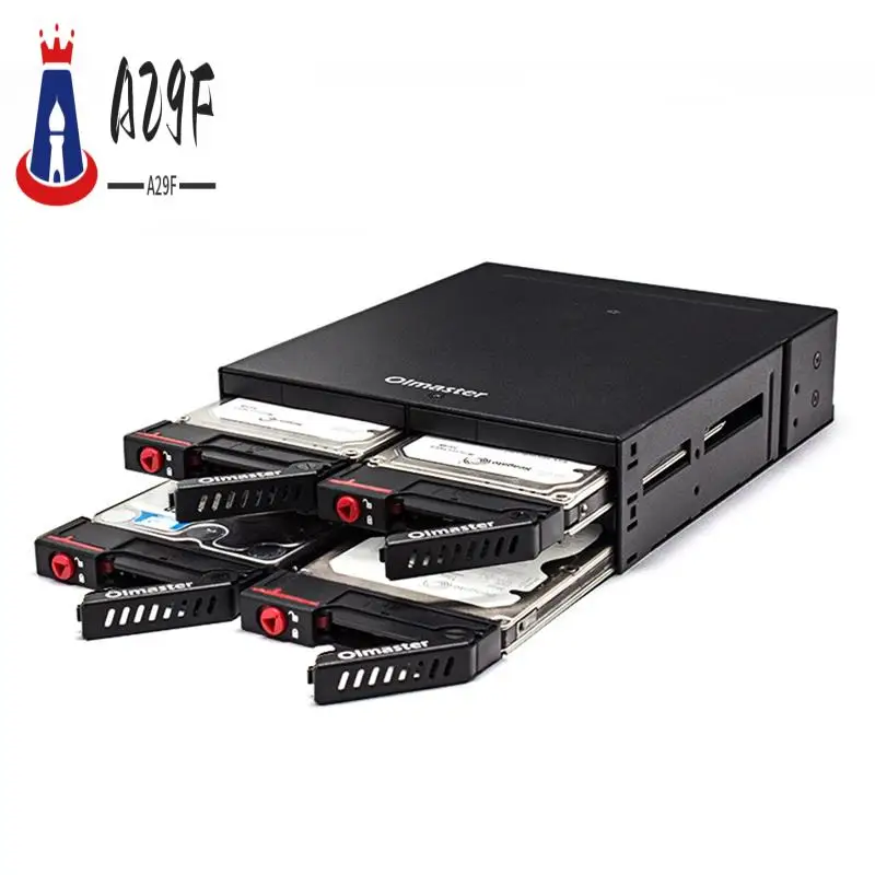 A29F-Oimaster SATA SSD HDD Enclosure Mobile Rack/Enclosure Hard Disk Enclosure Rack Data Storage Metal 4-Bay 2.5Inch For 5.25 Dr