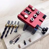 Pocket Hole Jig,Two Hole Wood Jig System Kit with Drill Guide and Step Drill Bit and Wooden Plugs and Screws for Joinery Work