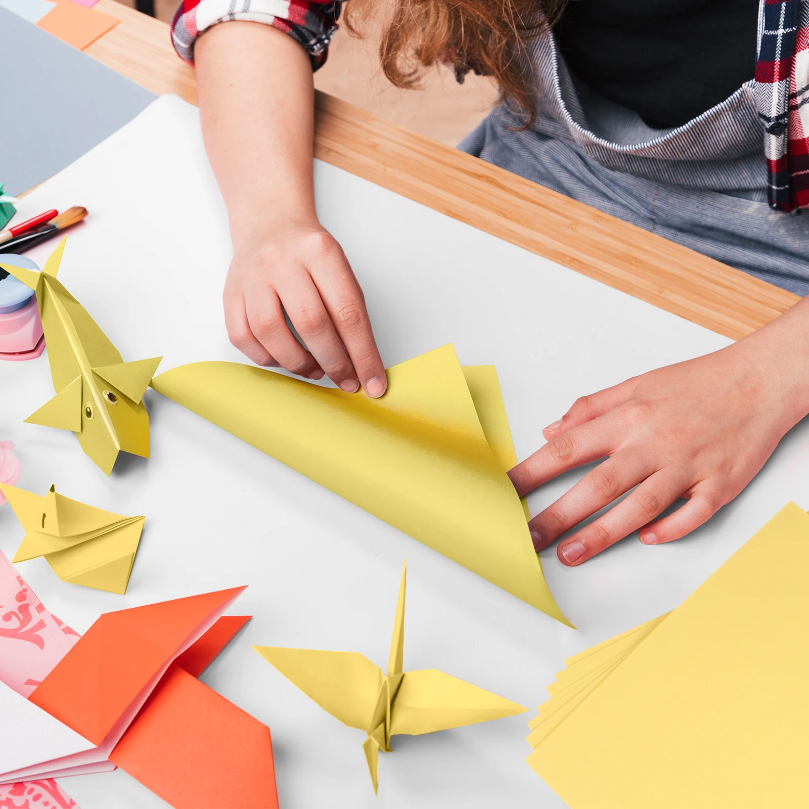 100 Sheets Color Printing Paper Copy for Printer Light Yellow Colored Office Product