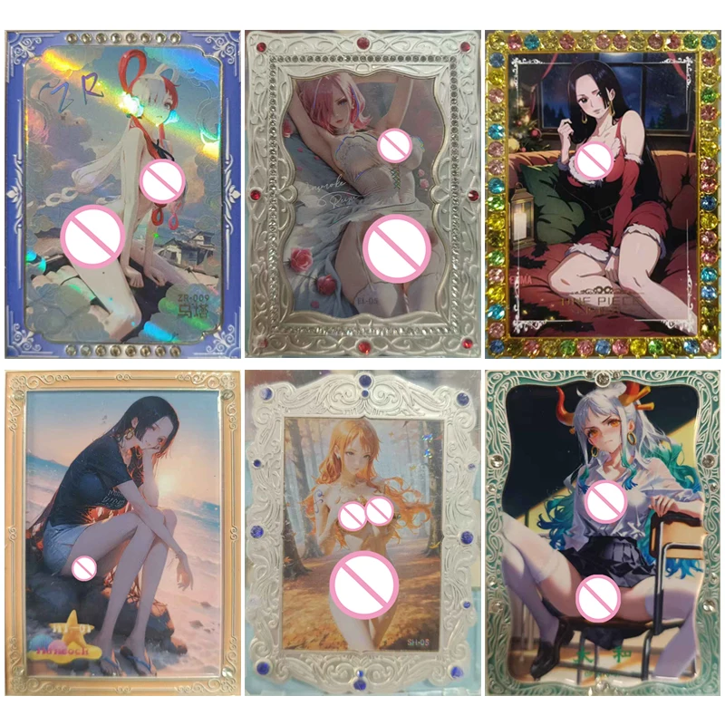 

Аниме цельные металлические сверлильные карты Нами Боа Хэнкок Ямато Перона Коллекционные карты Рождественские подарки на день рождения детские игрушки