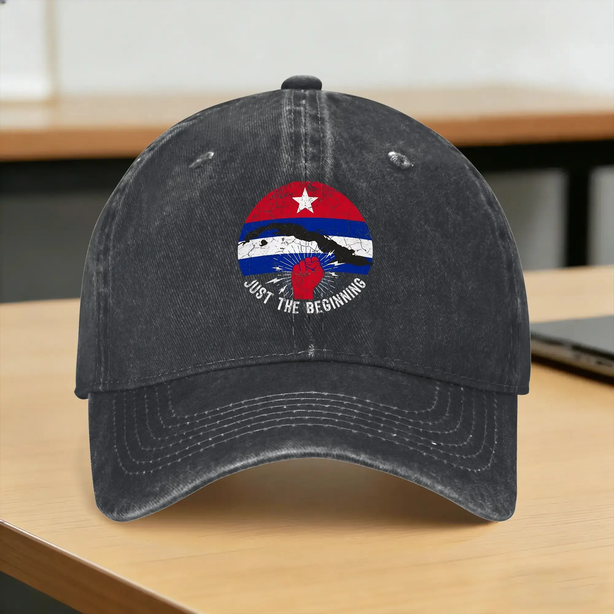 Spring Cuban Protest Free Cuba Patriotic Viva Cuba Libre Cuba Baseball Cap Sun Print Washed Trucker Hat Men Hippie Snapback Cap