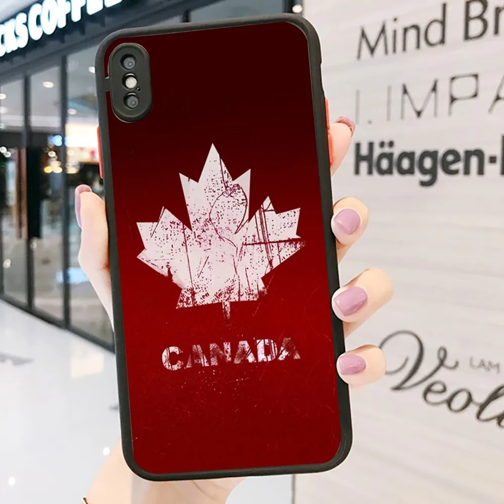 Canada flag Phone Case for iPhone 14 11 12 13 Mini Pro Max 8 7 Plus X XR XS MAX Translucent Matte Cover