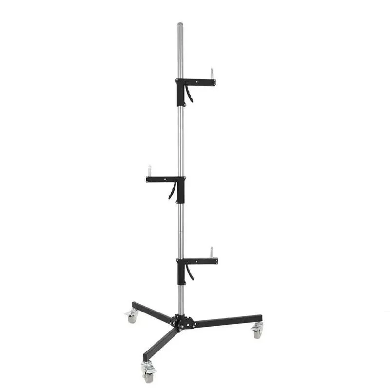 Heavy Duty Stainless Steel Photo Studio Light Stand Tripod with Strong Support for Gun Spotlight T Shape