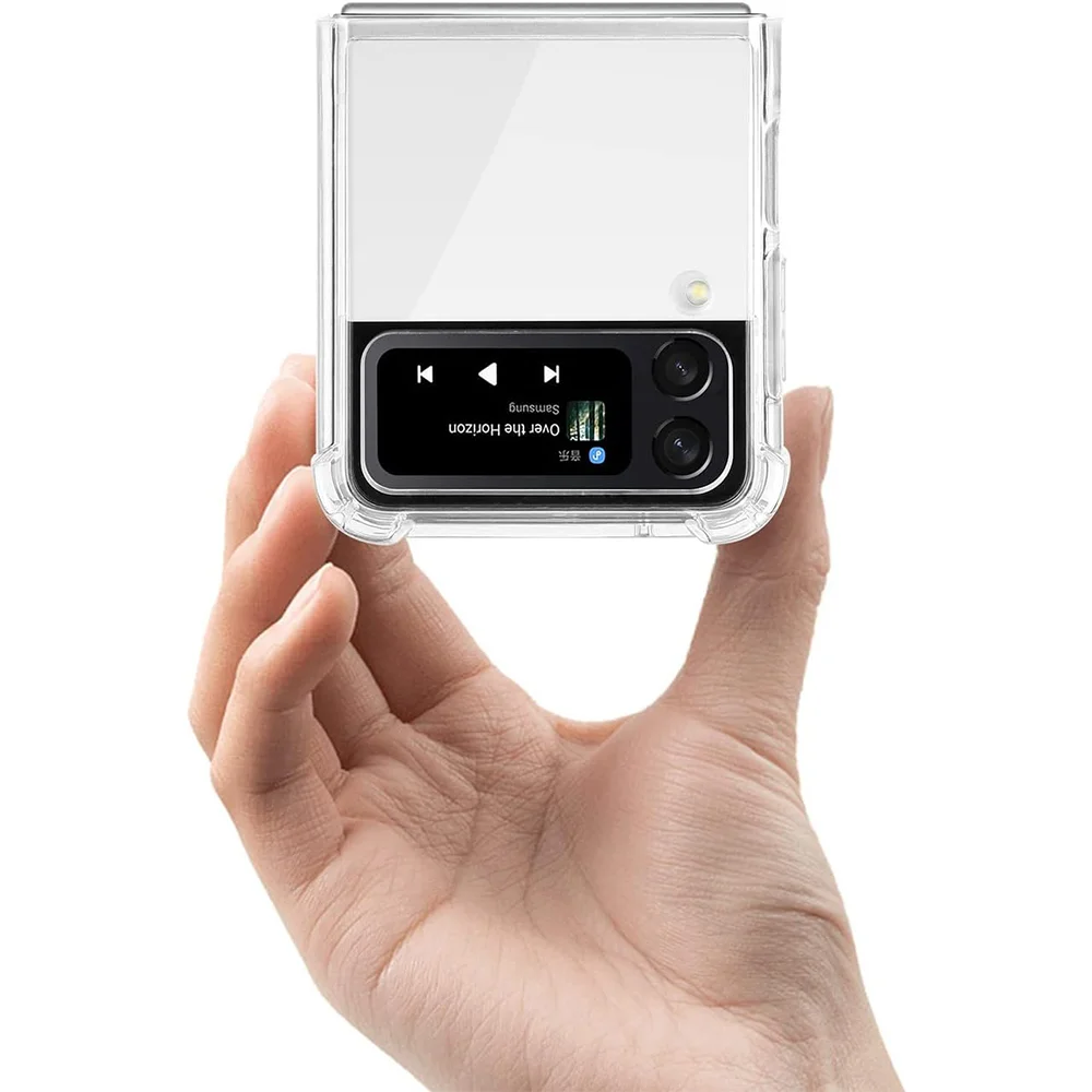 حافظة مغناطيسية شفافة لهاتف سامسونج جالاكسي Z Flip 3/4/5 Magsafe حافظة متينة مبطنة بالهواء تدعم شحن لاسلكي