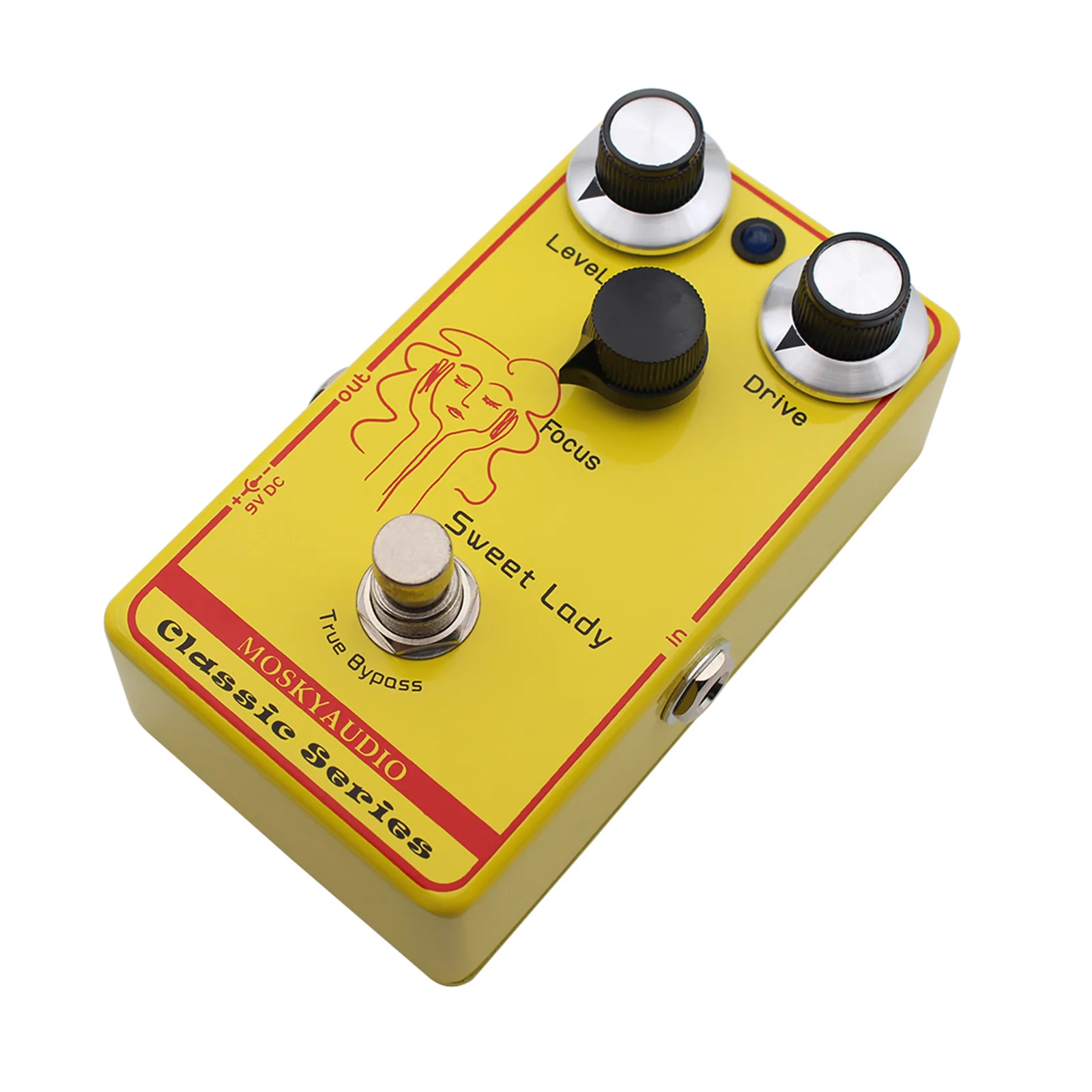 محرك الجيتار/التركيز/التحكم في المستوى MOSKYAUDIO SWEET LADY Overdrive تأثير دواسة اللمس الحساسة منخفضة الكسب Overdrive دواسة