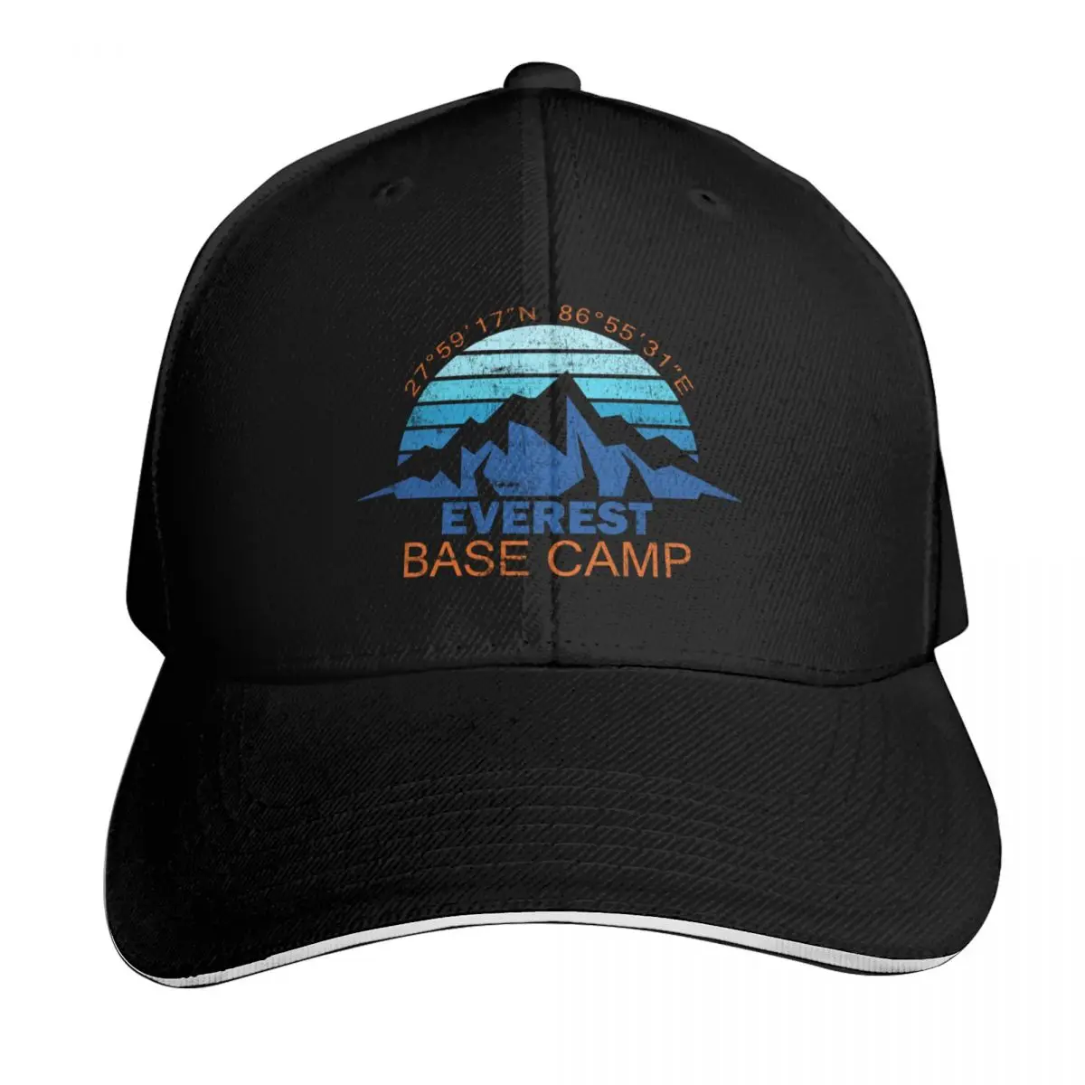 

Everest Base camp Himalayan Landmark, Vintage t-shirt Baseball Cap Cosplay black hiking hat Military Tactical Cap Man Women's
