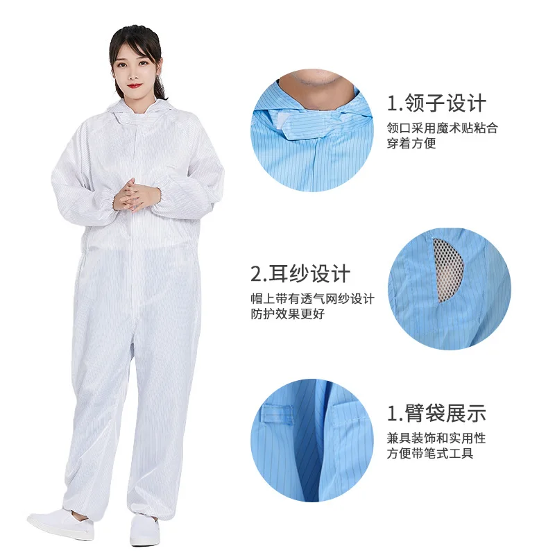 One-Piece Separate Hooded Anti-Static Clothing Workshop Dust-Free Clean Static Clothing Electric Spray Paint Anti-Dust Clothing