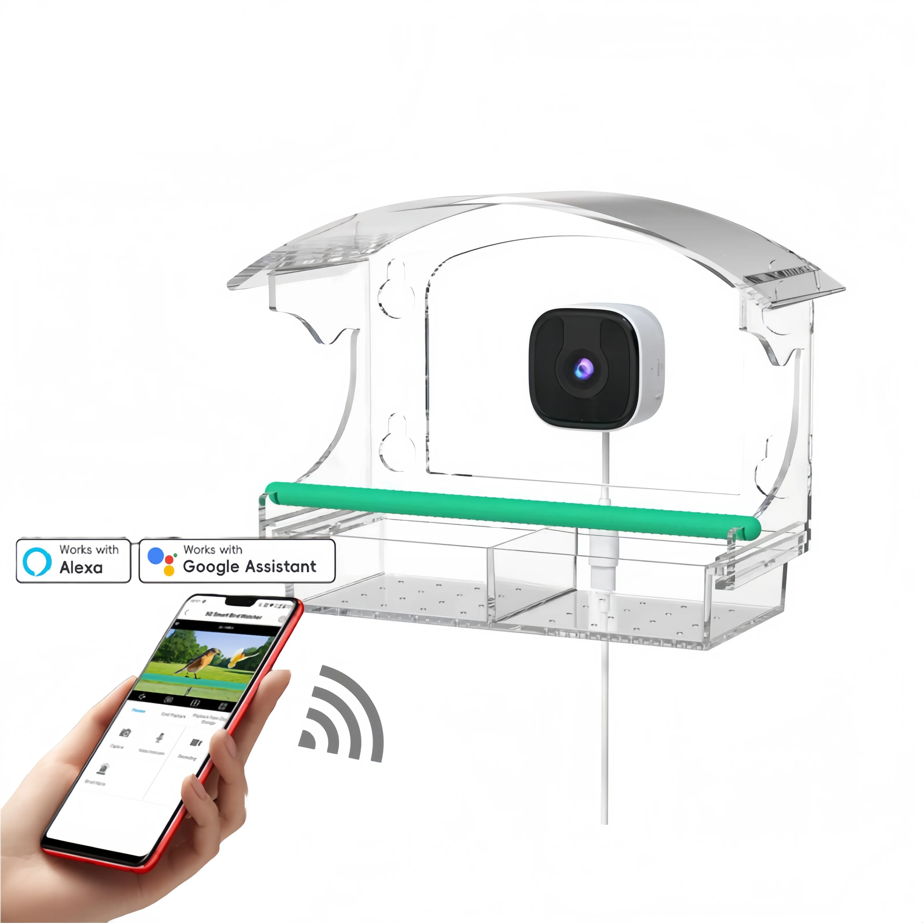 

New Design APP Control WIFI 2K HD Camera Cloud Storage AI Bird Recognition Smart Bird Feeder With Two Way Voice Intercom