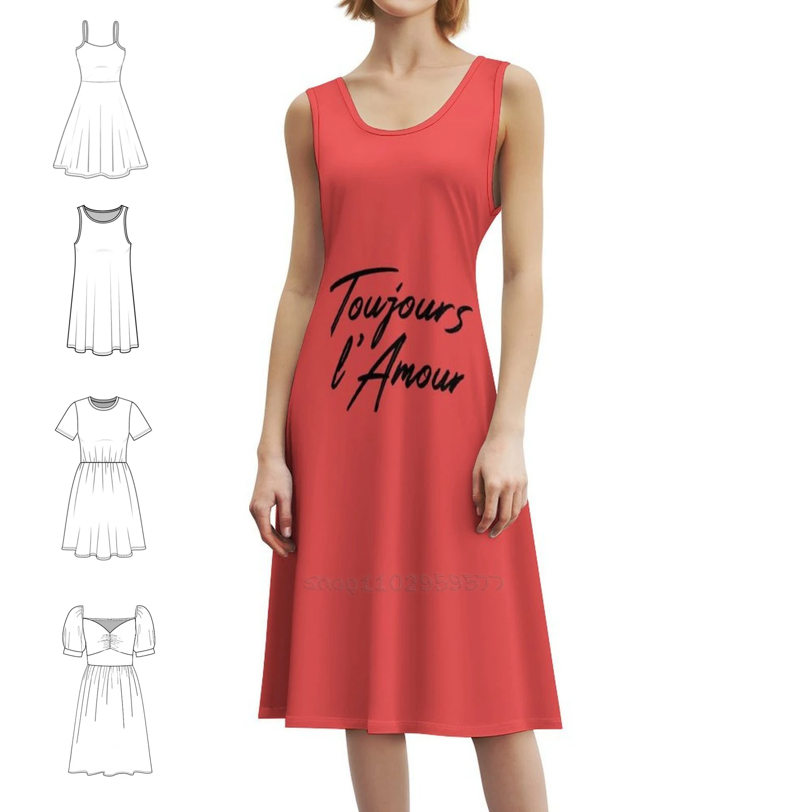 Valentine'S Day-Toujours L'Amour Women's Streetwear Party Dress Trendy Print Club Clothing For Female Love Valentines Day