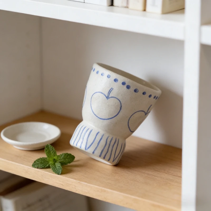 

Дизайнерская нишевая керамическая кофейная кружка, ручная эстетическая чашка для послеобеденного чая, кружка для латте, стильный подарок на день рождения, посуда для домашнего офиса