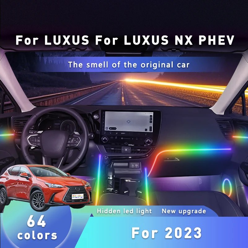 

FILIPLI For The LUXUS NX PHEV For 2023 DIY Multi Color Car Ambient Light USB Powered Acrylic Car Interior Light Easy To Install