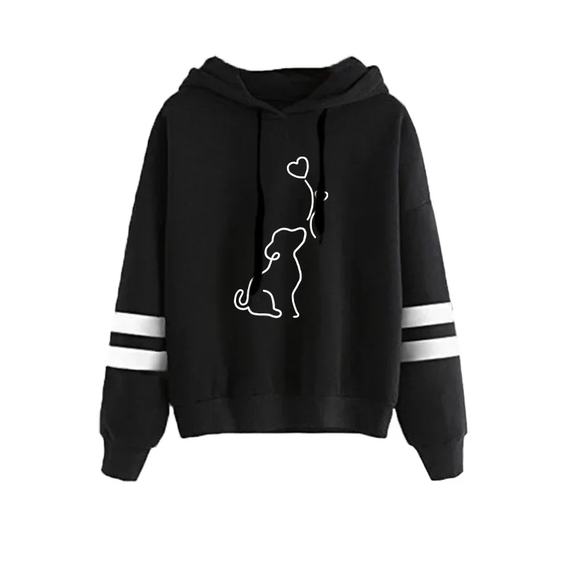 2026 Bestseller Damen-Trainingsanzug mit Kapuzenpullover, Schwarze Jogginghose, Urban Casual Mode Sportbekleidung, Niedliches Muster Hoodie-Jogger-Set – Detail 5