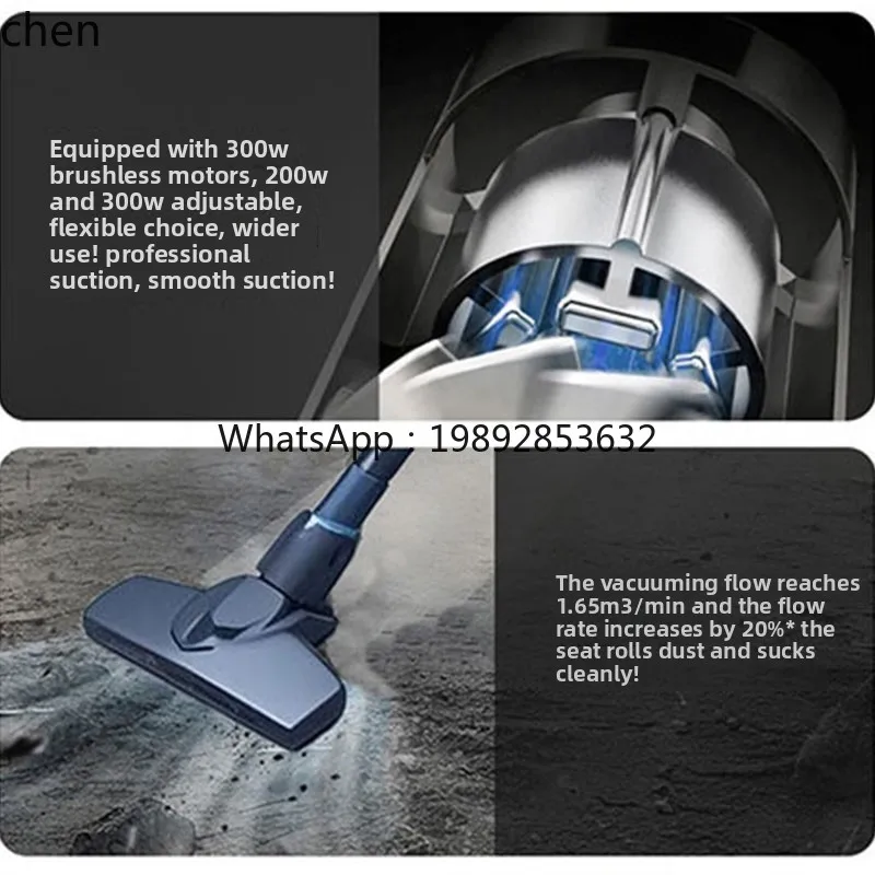 مكنسة كهربائية لاسلكية من ZZ، مكنسة كهربائية منزلية وقوية بدون فرش، خزانة محطة فرعية جافة ورطبة، مكنسة صناعية #3