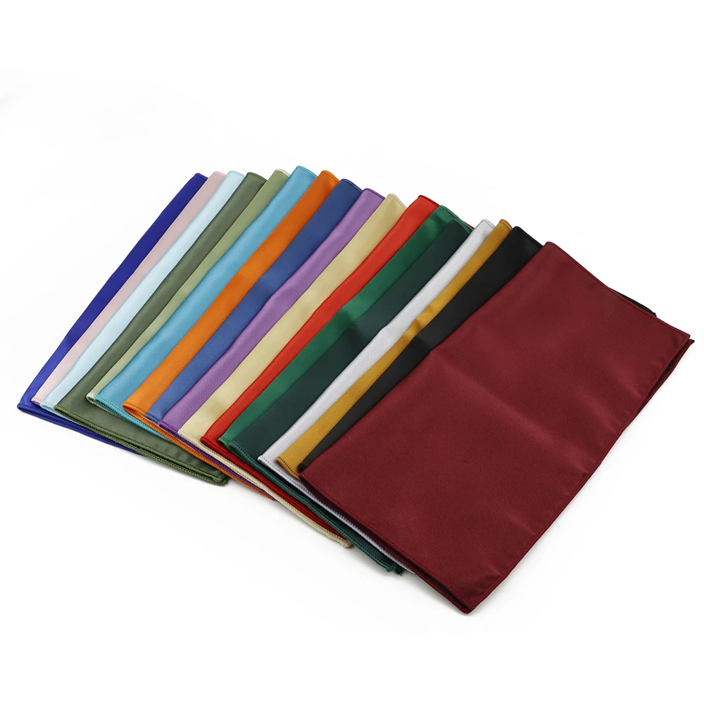 Новый глянцевый полиэфирный атлас, однотонный, красный, зеленый, черный, 22 см, носовой платок, мужской костюм, карманный квадратный свадебный подарок, аксессуары для вечеринок