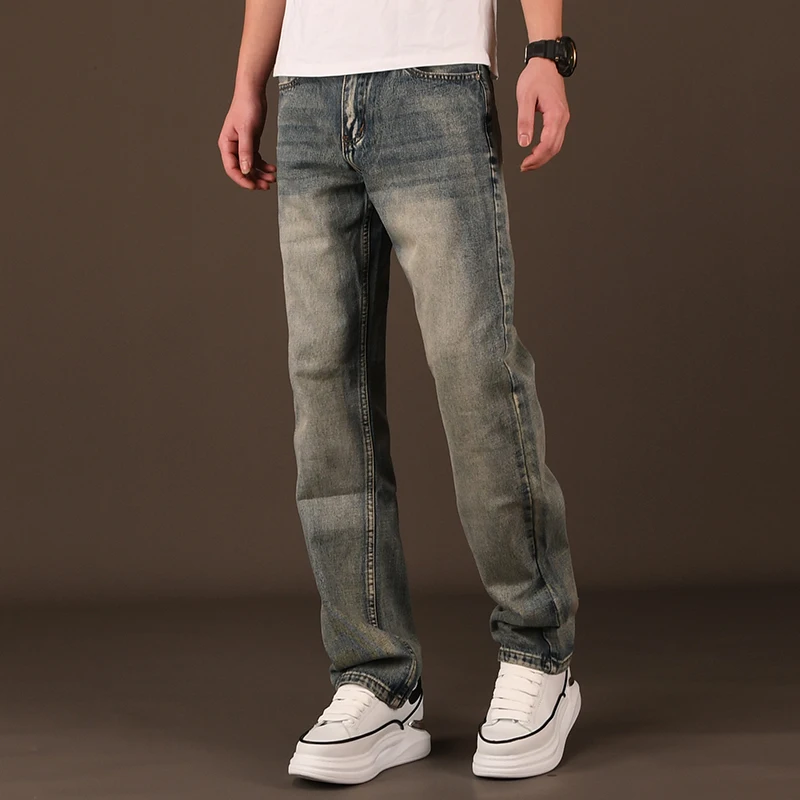 

American Sle Loose Straight Leg Men's Jeans Casual Vintage Summer Denim Pants Dase Square Brand Youth ular Jeans