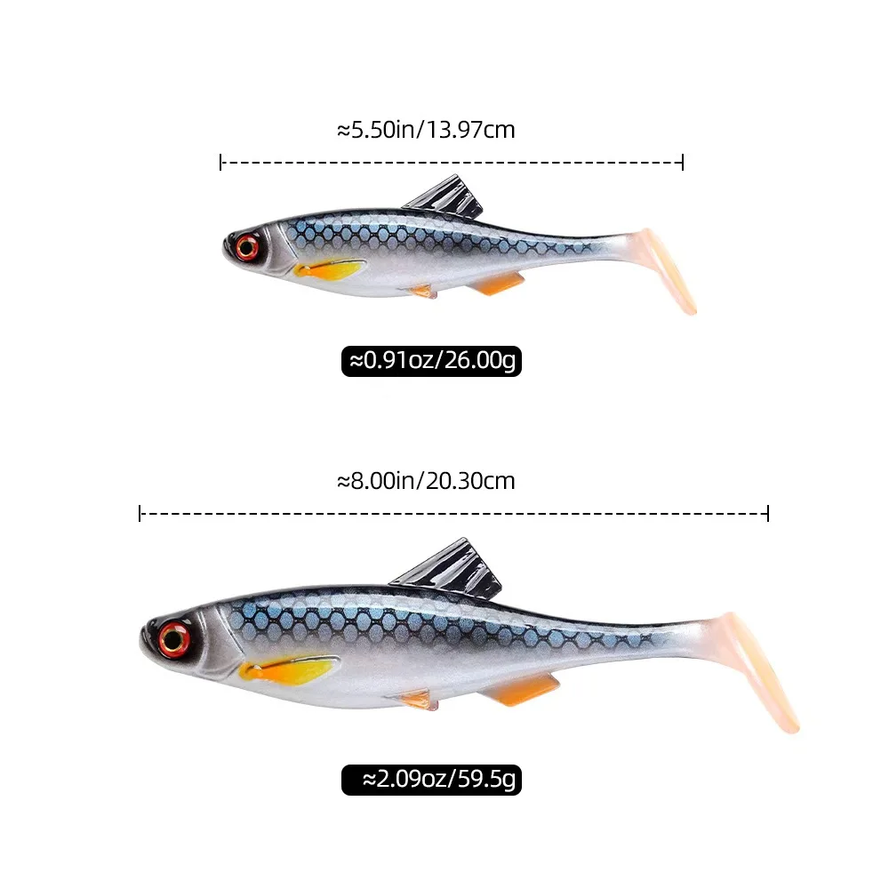 1Pc Fishing Lure Big Size Soft Bait Lures 20cm/7.87in/59.5g Swimbait Artificial Fishing Gear image 3
