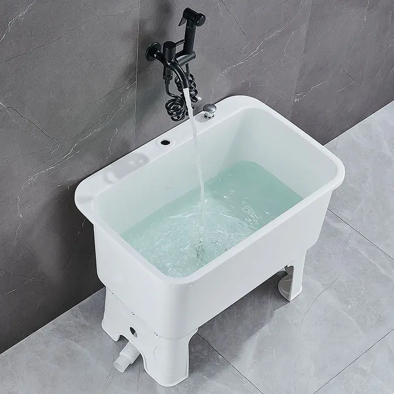 Mop Pool Household Balcony High Foot Basin Toilet Mobile Mop Pool Plastic Sink